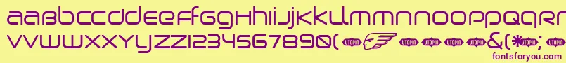 Birdman Font – Purple Fonts on Yellow Background