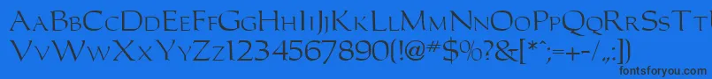フォントCarollerRegularDb – 黒い文字の青い背景