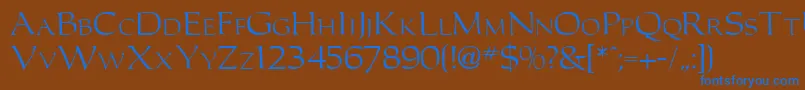 フォントCarollerRegularDb – 茶色の背景に青い文字