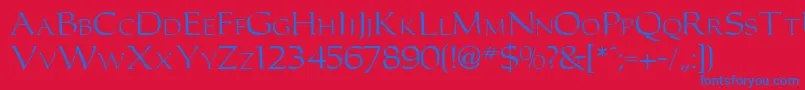 CarollerRegularDb Font – Blue Fonts on Red Background