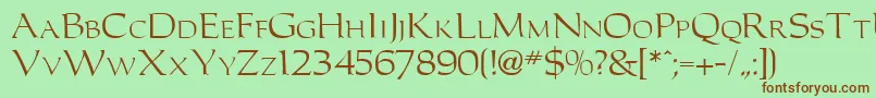 CarollerRegularDb Font – Brown Fonts on Green Background