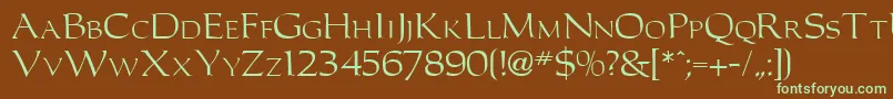 CarollerRegularDb Font – Green Fonts on Brown Background