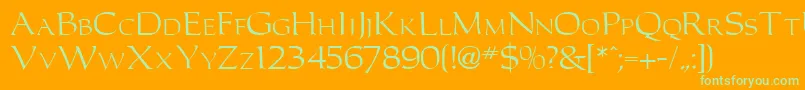 Шрифт CarollerRegularDb – зелёные шрифты на оранжевом фоне