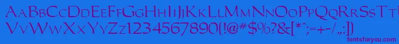 CarollerRegularDb Font – Purple Fonts on Blue Background