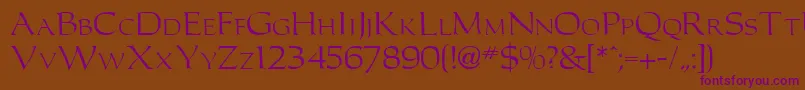 CarollerRegularDb Font – Purple Fonts on Brown Background