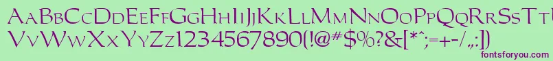 CarollerRegularDb Font – Purple Fonts on Green Background