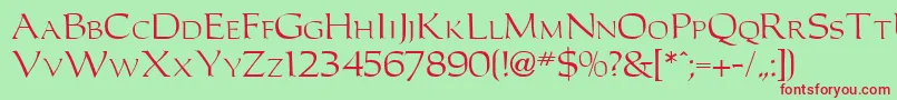 CarollerRegularDb Font – Red Fonts on Green Background