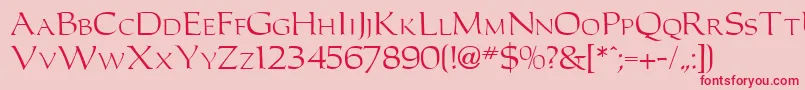 フォントCarollerRegularDb – ピンクの背景に赤い文字
