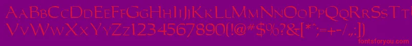 CarollerRegularDb Font – Red Fonts on Purple Background