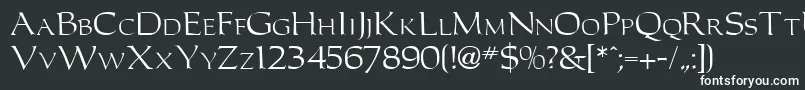 CarollerRegularDb-fontti – valkoiset fontit mustalla taustalla