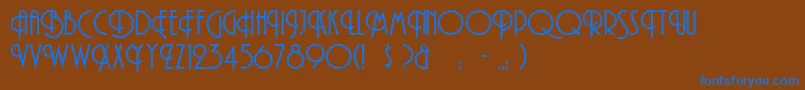 フォントMadisonDeco – 茶色の背景に青い文字