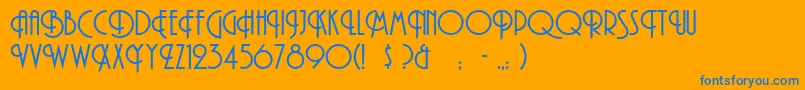 MadisonDeco Font – Blue Fonts on Orange Background