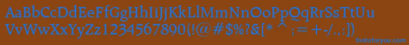 Weitere Informationen zur RaleighMediumBt-Schriftart RaleighMediumBt-Schriftart – Blaue Schriften auf braunem Hintergrund