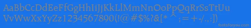 RaleighMediumBt-Schriftart – Graue Schriften auf blauem Hintergrund
