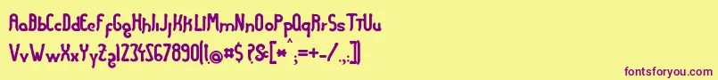 Caramelo Font – Purple Fonts on Yellow Background