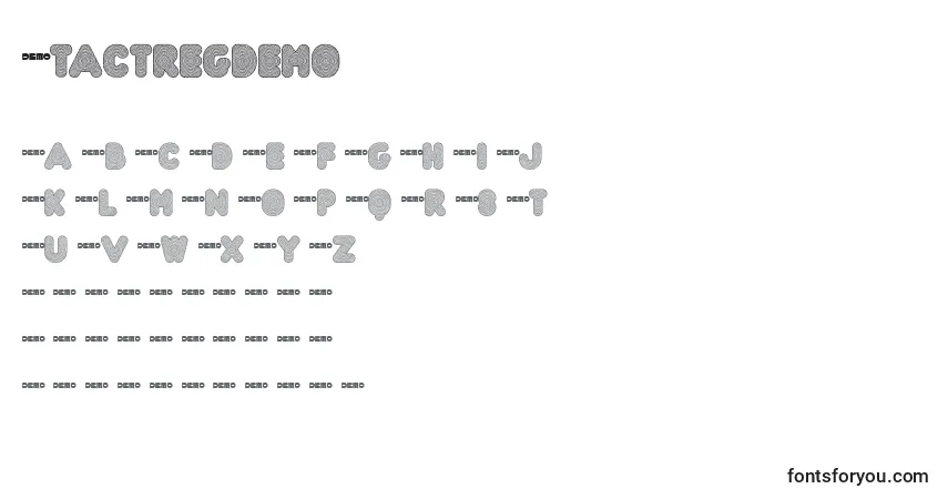 Шрифт Ftactregdemo – алфавит, цифры, специальные символы