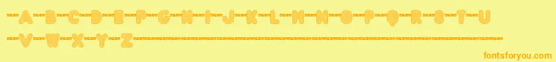 Ftactregdemo-fontti – oranssit fontit keltaisella taustalla