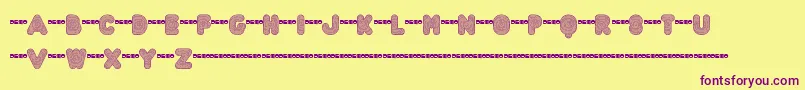 Ftactregdemo Font – Purple Fonts on Yellow Background