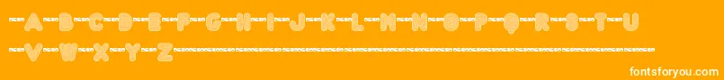 Czcionka Ftactregdemo – białe czcionki na pomarańczowym tle