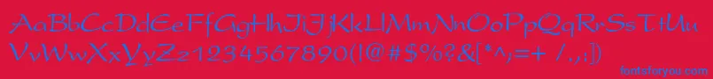 Perspectivec Font – Blue Fonts on Red Background