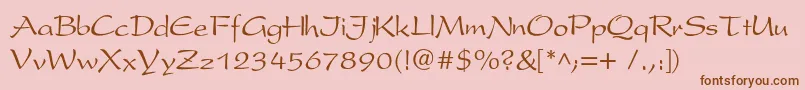 Weitere Informationen zur Perspectivec-Schriftart Perspectivec-Schriftart – Braune Schriften auf rosa Hintergrund