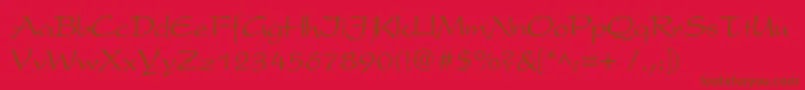 Perspectivec Font – Brown Fonts on Red Background