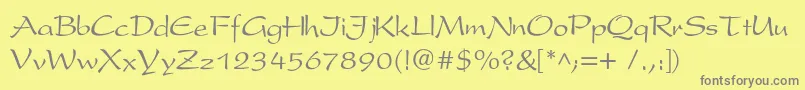 Perspectivec Font – Gray Fonts on Yellow Background