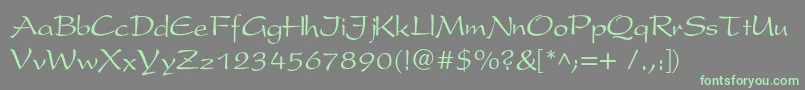 Perspectivec Font – Green Fonts on Gray Background