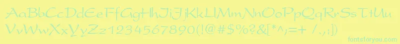 Perspectivec Font – Green Fonts on Yellow Background