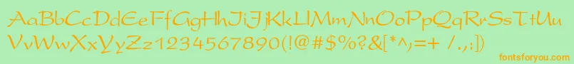 Perspectivec Font – Orange Fonts on Green Background