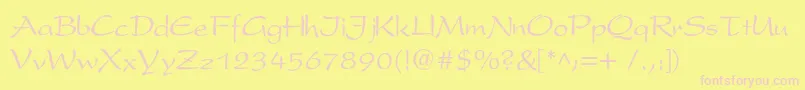 Perspectivec Font – Pink Fonts on Yellow Background