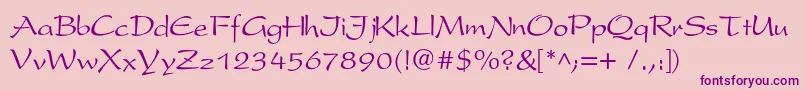 Perspectivec Font – Purple Fonts on Pink Background