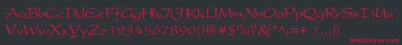 Perspectivec Font – Red Fonts on Black Background