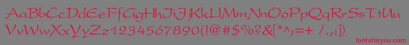 Perspectivec Font – Red Fonts on Gray Background