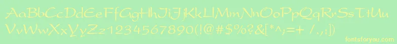 Perspectivec Font – Yellow Fonts on Green Background