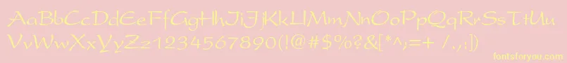 Perspectivec Font – Yellow Fonts on Pink Background