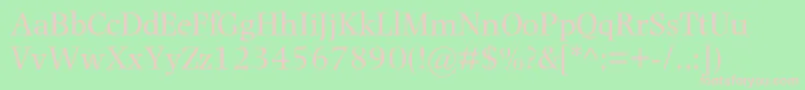 Photinamtstd-fontti – vaaleanpunaiset fontit vihreällä taustalla