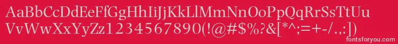 フォントPhotinamtstd – 赤い背景にピンクのフォント