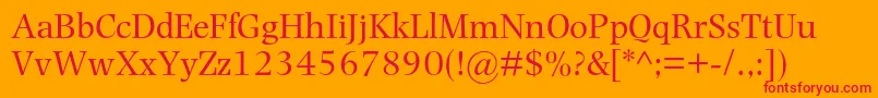 Photinamtstd-Schriftart – Rote Schriften auf orangefarbenem Hintergrund