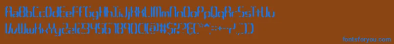 フォントCompc3s – 茶色の背景に青い文字