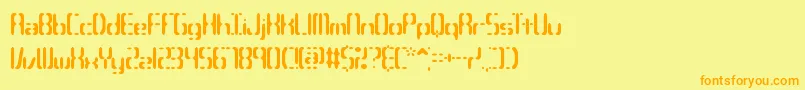 フォントCompc3s – オレンジの文字が黄色の背景にあります。