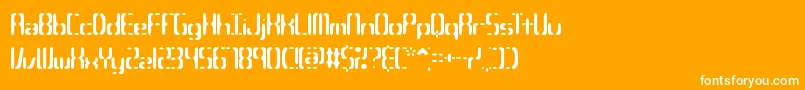 Compc3s-Schriftart – Weiße Schriften auf orangefarbenem Hintergrund