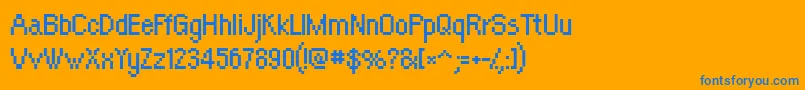 フォントOrangeki – オレンジの背景に青い文字