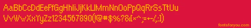 フォントOrangeki – 赤い背景にオレンジの文字