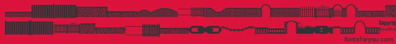 フォントFcofences – 赤い背景に黒い文字