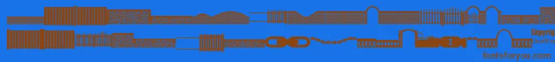 Fcofences Font – Brown Fonts on Blue Background