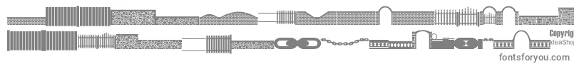 Fonte Fcofences – fontes cinzas em um fundo branco