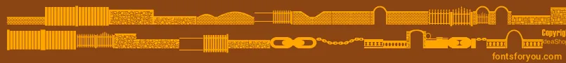 Fcofences-fontti – oranssit fontit ruskealla taustalla