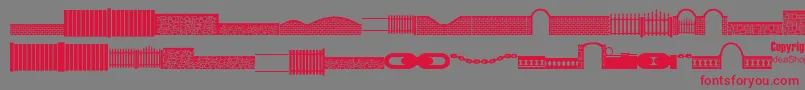 Fcofences Font – Red Fonts on Gray Background