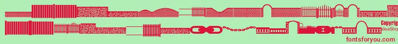 Fcofences-Schriftart – Rote Schriften auf grünem Hintergrund